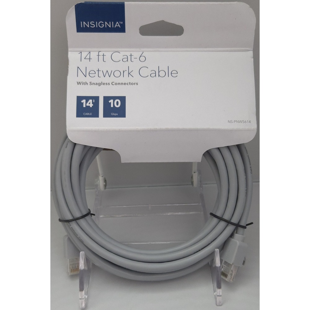 Insignia - 14ft Cat-6 Network Cable - Ethernet RJ45 - 10Gbps - NS-PNW5614 -‎ NEW